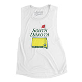 South Dakota Golf Women's Flowey Scoopneck Muscle Tank-White-Allegiant Goods Co. Vintage Sports Apparel
