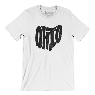 Ohio State Shape Text Men/Unisex T-Shirt-White-Allegiant Goods Co. Vintage Sports Apparel