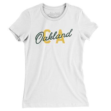 Oakland Ca Overprint Women's T-Shirt-Allegiant Goods Co. Vintage Sports Apparel