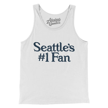 Seattle's Number 1 Fan Men/Unisex Tank Top-White-Allegiant Goods Co. Vintage Sports Apparel