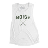 Boise Golf Women's Flowey Scoopneck Muscle Tank-White-Allegiant Goods Co. Vintage Sports Apparel