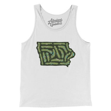 Iowa Golf Course Men/Unisex Tank Top-White-Allegiant Goods Co. Vintage Sports Apparel