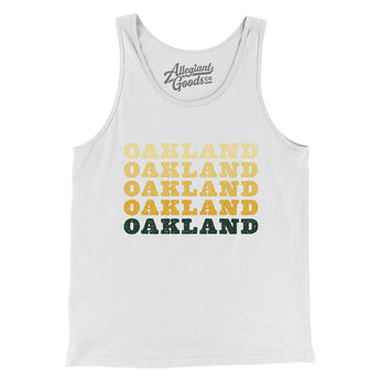 Oakland Repeat Men/Unisex Tank Top-White-Allegiant Goods Co. Vintage Sports Apparel