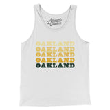 Oakland Repeat Men/Unisex Tank Top-White-Allegiant Goods Co. Vintage Sports Apparel