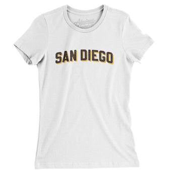 San Diego Varsity Women's T-Shirt-White-Allegiant Goods Co. Vintage Sports Apparel