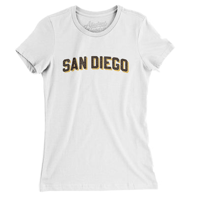 San Diego Varsity Women's T-Shirt-White-Allegiant Goods Co. Vintage Sports Apparel