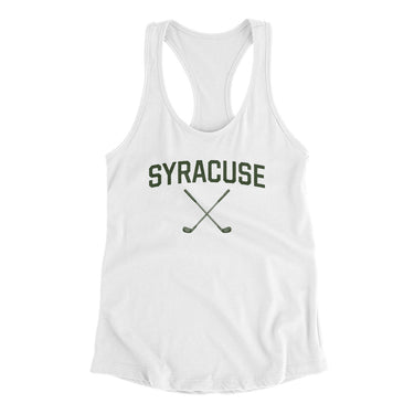 Syracuse Golf Women's Racerback Tank-White-Allegiant Goods Co. Vintage Sports Apparel