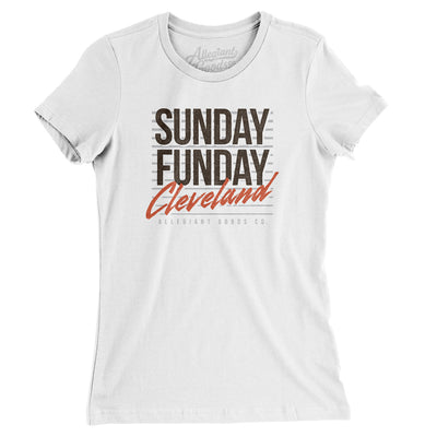 Sunday Funday Cleveland Women's T-Shirt-White-Allegiant Goods Co. Vintage Sports Apparel