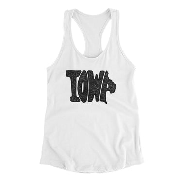 Iowa State Shape Text Women's Racerback Tank-Allegiant Goods Co. Vintage Sports Apparel