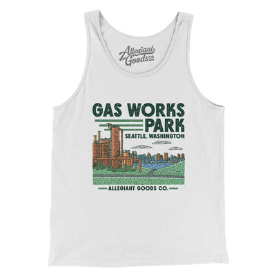 Gas Works Park Men/Unisex Tank Top-White-Allegiant Goods Co. Vintage Sports Apparel