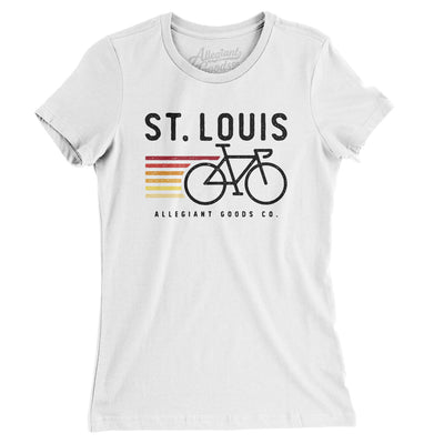 St. Louis Cycling Women's T-Shirt-White-Allegiant Goods Co. Vintage Sports Apparel