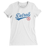 Detroit Vintage Script Women's T-Shirt-White-Allegiant Goods Co. Vintage Sports Apparel