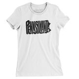Pennsylvania State Shape Text Women's T-Shirt-Allegiant Goods Co. Vintage Sports Apparel