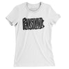 Pennsylvania State Shape Text Women's T-Shirt-White-Allegiant Goods Co. Vintage Sports Apparel