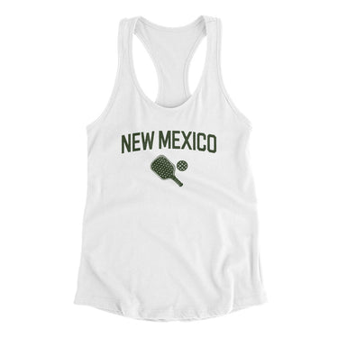 New Mexico Pickleball Women's Racerback Tank-White-Allegiant Goods Co. Vintage Sports Apparel