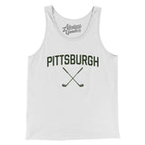 Pittsburgh Golf Men/Unisex Tank Top-White-Allegiant Goods Co. Vintage Sports Apparel