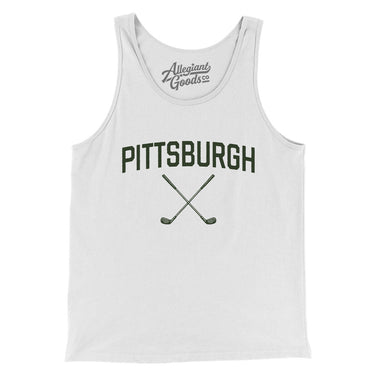 Pittsburgh Golf Men/Unisex Tank Top-White-Allegiant Goods Co. Vintage Sports Apparel