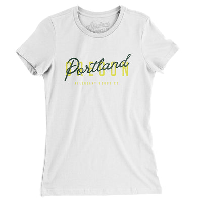 Portland Overprint Women's T-Shirt-White-Allegiant Goods Co. Vintage Sports Apparel