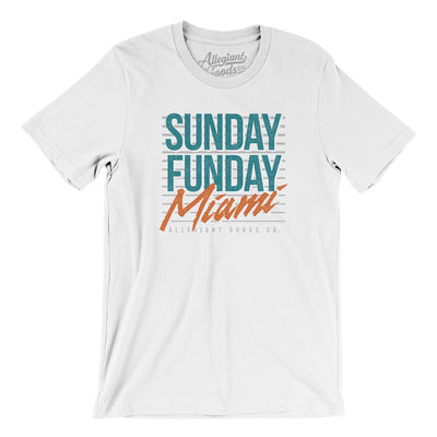 Sunday Funday Miami Men/Unisex T-Shirt-White-Allegiant Goods Co. Vintage Sports Apparel