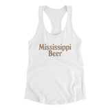 Mississippi Beer Women's Racerback Tank-White-Allegiant Goods Co. Vintage Sports Apparel