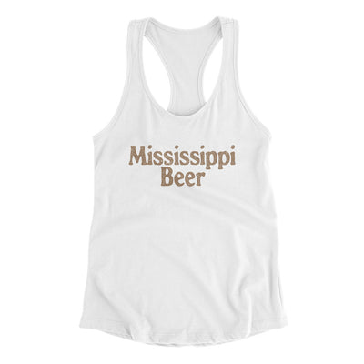 Mississippi Beer Women's Racerback Tank-White-Allegiant Goods Co. Vintage Sports Apparel