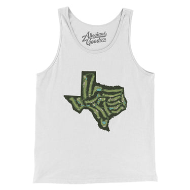 Texas Golf Course Map Men/Unisex Tank Top-White-Allegiant Goods Co. Vintage Sports Apparel