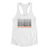 Stillwater Repeat Women's Racerback Tank-White-Allegiant Goods Co. Vintage Sports Apparel