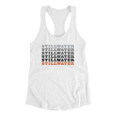 Stillwater Repeat Women's Racerback Tank-White-Allegiant Goods Co. Vintage Sports Apparel