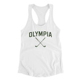 Olympia Golf Women's Racerback Tank-White-Allegiant Goods Co. Vintage Sports Apparel