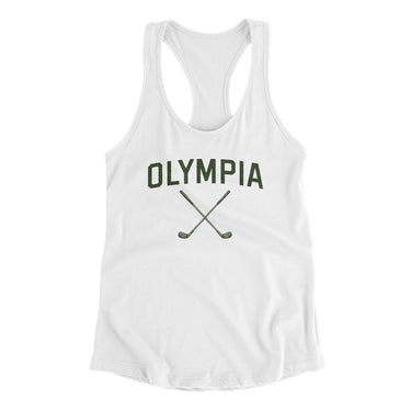 Olympia Golf Women's Racerback Tank-White-Allegiant Goods Co. Vintage Sports Apparel