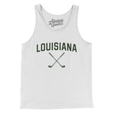 Louisiana Golf Men/Unisex Tank Top-White-Allegiant Goods Co. Vintage Sports Apparel