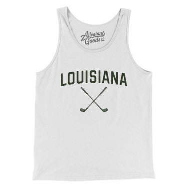 Louisiana Golf Men/Unisex Tank Top-White-Allegiant Goods Co. Vintage Sports Apparel