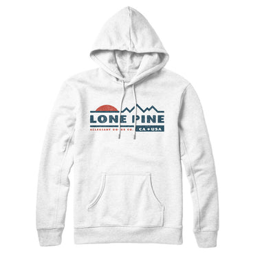 Lone Pine Mountain Sunset Hoodie-White-Allegiant Goods Co. Vintage Sports Apparel