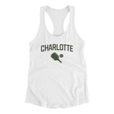 Charlotte Pickleball Women's Racerback Tank-White-Allegiant Goods Co. Vintage Sports Apparel