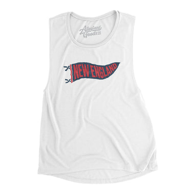 New England Pennant Women's Flowey Scoopneck Muscle Tank-White-Allegiant Goods Co. Vintage Sports Apparel