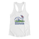 I Have A Tee Time In Illinois Women's Racerback Tank-White-Allegiant Goods Co. Vintage Sports Apparel