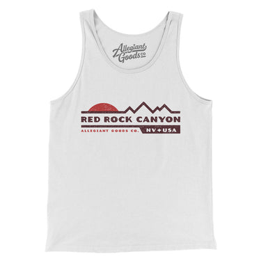 Red Rock Canyon Sunset Men/Unisex Tank Top-White-Allegiant Goods Co. Vintage Sports Apparel