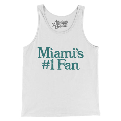 Miami's Number 1 Fan Men/Unisex Tank Top-White-Allegiant Goods Co. Vintage Sports Apparel