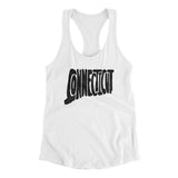 Connecticut State Shape Text Women's Racerback Tank-Allegiant Goods Co. Vintage Sports Apparel