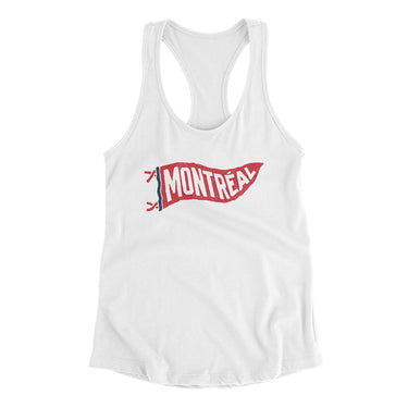 Montréal Pennant Women's Racerback Tank-White-Allegiant Goods Co. Vintage Sports Apparel