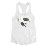 Illinois Pickleball Women's Racerback Tank-White-Allegiant Goods Co. Vintage Sports Apparel