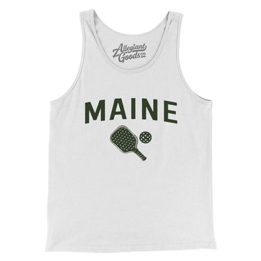 Maine Pickleball Men/Unisex Tank Top-White-Allegiant Goods Co. Vintage Sports Apparel