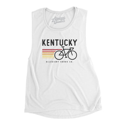 Kentucky Cycling Women's Flowey Scoopneck Muscle Tank-White-Allegiant Goods Co. Vintage Sports Apparel