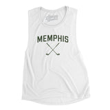 Memphis Golf Women's Flowey Scoopneck Muscle Tank-White-Allegiant Goods Co. Vintage Sports Apparel