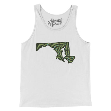 Maryland Golf Course Men/Unisex Tank Top-White-Allegiant Goods Co. Vintage Sports Apparel