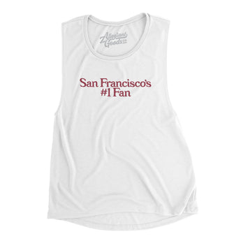 San Francisco's Number 1 Fan Women's Flowey Scoopneck Muscle Tank-Allegiant Goods Co. Vintage Sports Apparel