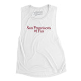 San Francisco's Number 1 Fan Women's Flowey Scoopneck Muscle Tank-White-Allegiant Goods Co. Vintage Sports Apparel