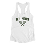 Illinois Tennis Women's Racerback Tank-White-Allegiant Goods Co. Vintage Sports Apparel