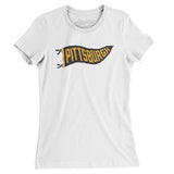 Pittsburgh Pennant Women's T-Shirt-White-Allegiant Goods Co. Vintage Sports Apparel