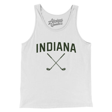 Indiana Golf Men/Unisex Tank Top-White-Allegiant Goods Co. Vintage Sports Apparel